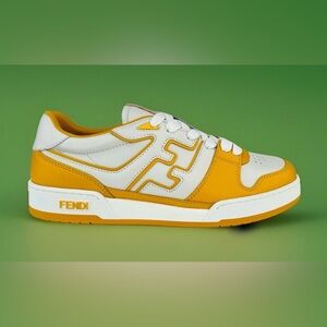 FENDI Match FF Men's Leather Logo Fashion Ace Sneakers  UK 11 - US 12 - EU 45